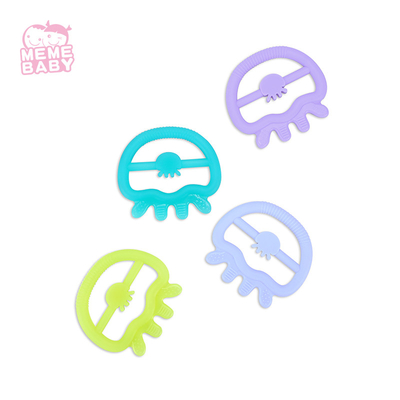 Newborn Gift Kids Soft Silicone Teether Cute Jellifish Chewable Organic Rattle Sensory Baby Teether Toys