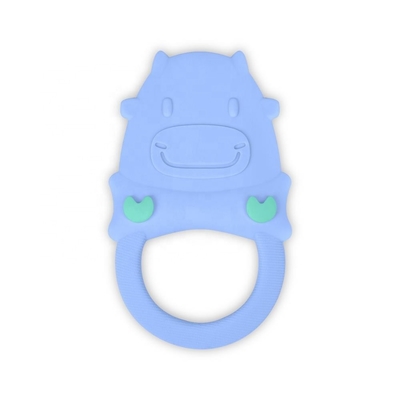 LFGB Easy Hold Soft Silicone Teether , Silicone Teething Rings For Baby Teeth Growing