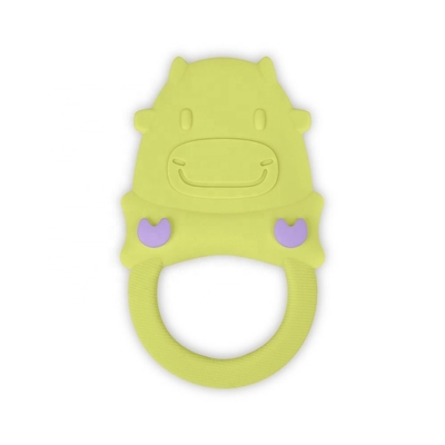 LFGB Easy Hold Soft Silicone Teether , Silicone Teething Rings For Baby Teeth Growing