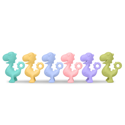 Soft Silicone Teether Baby Organic Dinosaur Teething Sensory Toy Infant Toddler Kid