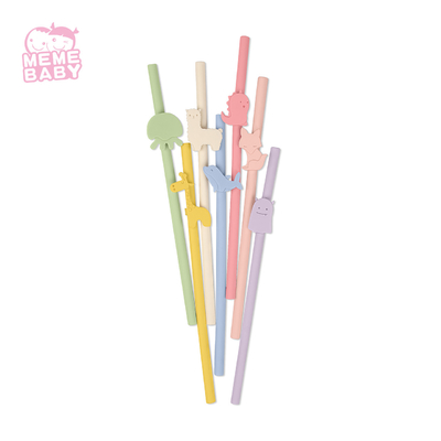 20cm LFGB Silicone Reusable Straw , Reusable Flexible Straws For Baby