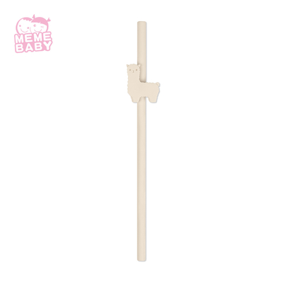 Foldable Food Grade Silicone Reusable Straw Pink Color For Infant