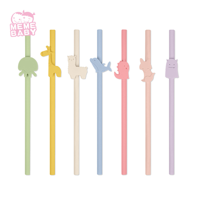 20cm Food Grade Thin Soft Silicone Straws With Multiple Color Choices