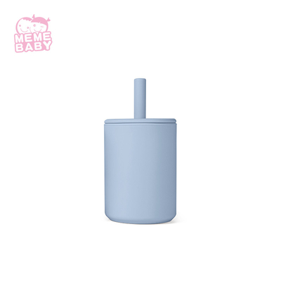 6 oz Unbreakable Silicone Sippy Cup Lead Free Eco Friendly With Soft Straw