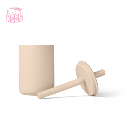 6 oz Unbreakable Silicone Sippy Cup Lead Free Eco Friendly With Soft Straw