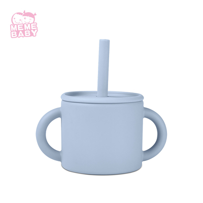Toddler Kid Use Silicone Sippy Cup Shatter Proof Drinking Cup With Handles