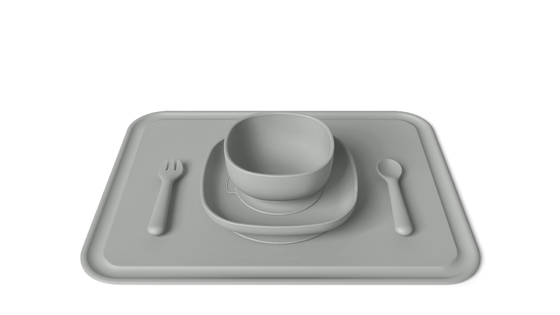 Baby Feeding No Slip Silicone Bib And Plate Set Waterproof