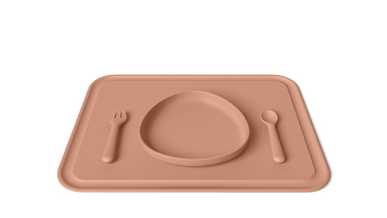 230 Degree Resistance Square Silicone Bib And Plate Set With FDA